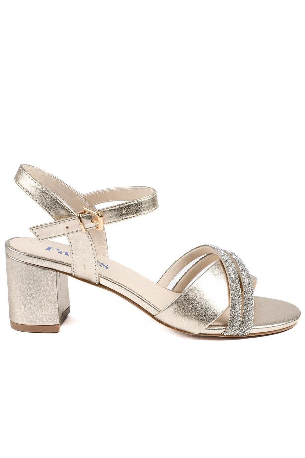 Pavers Block Heel Embellished Toe Sandals