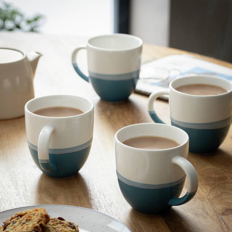 Habitat Dipped Set of 4 Stoneware Mugs