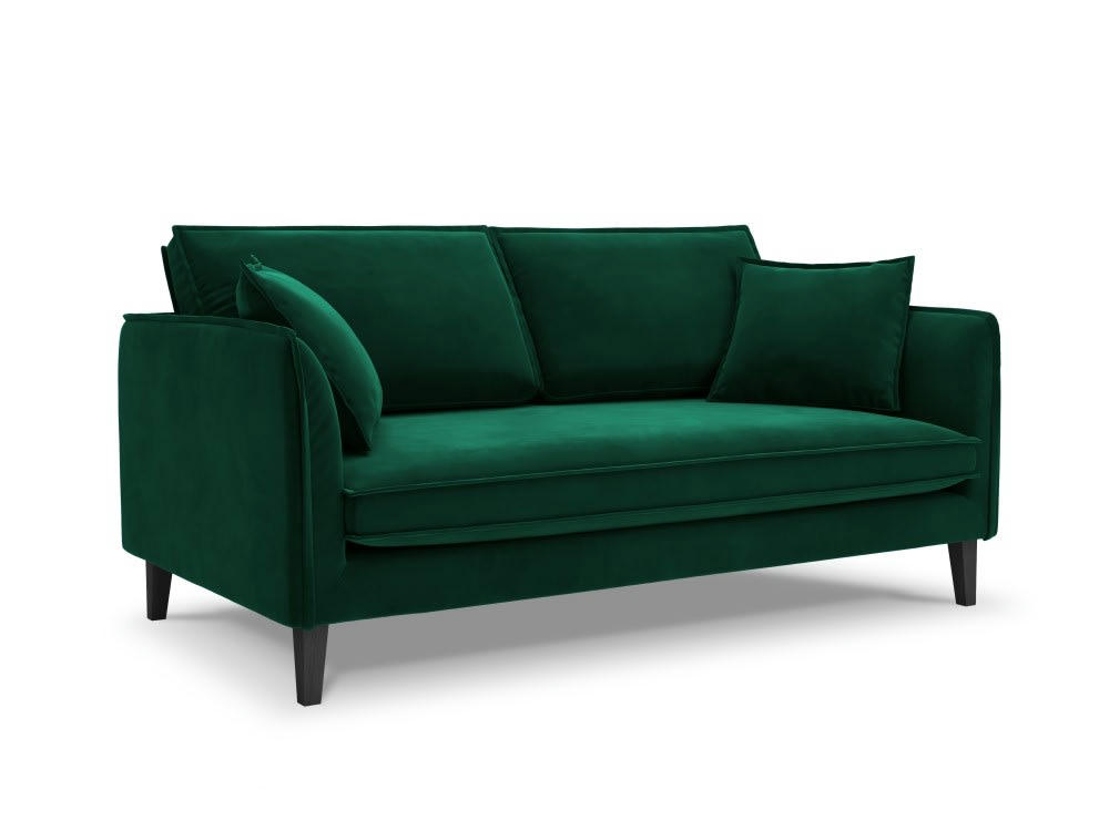 PROVENCE - Canapé 3 places en velours vert bouteille