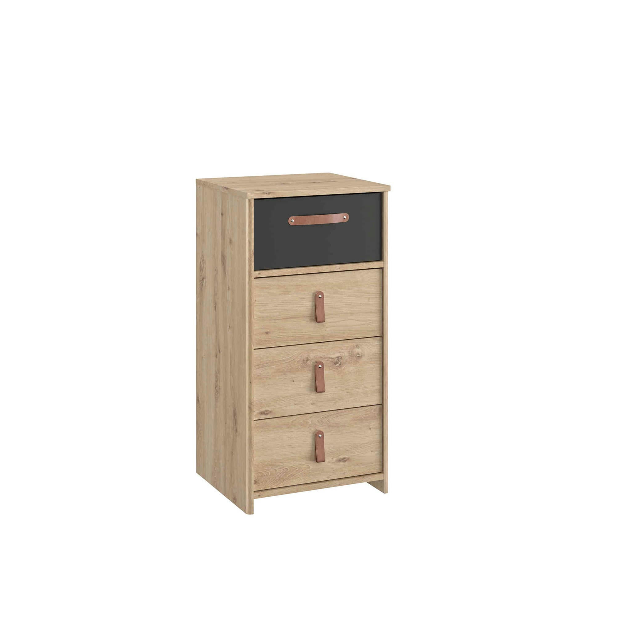 - Chiffonnier 4 tiroirs bois naturel