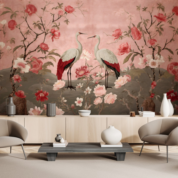 Feeby Fototapeta, Kwiaty i ptaki Chinoiserie 150x105