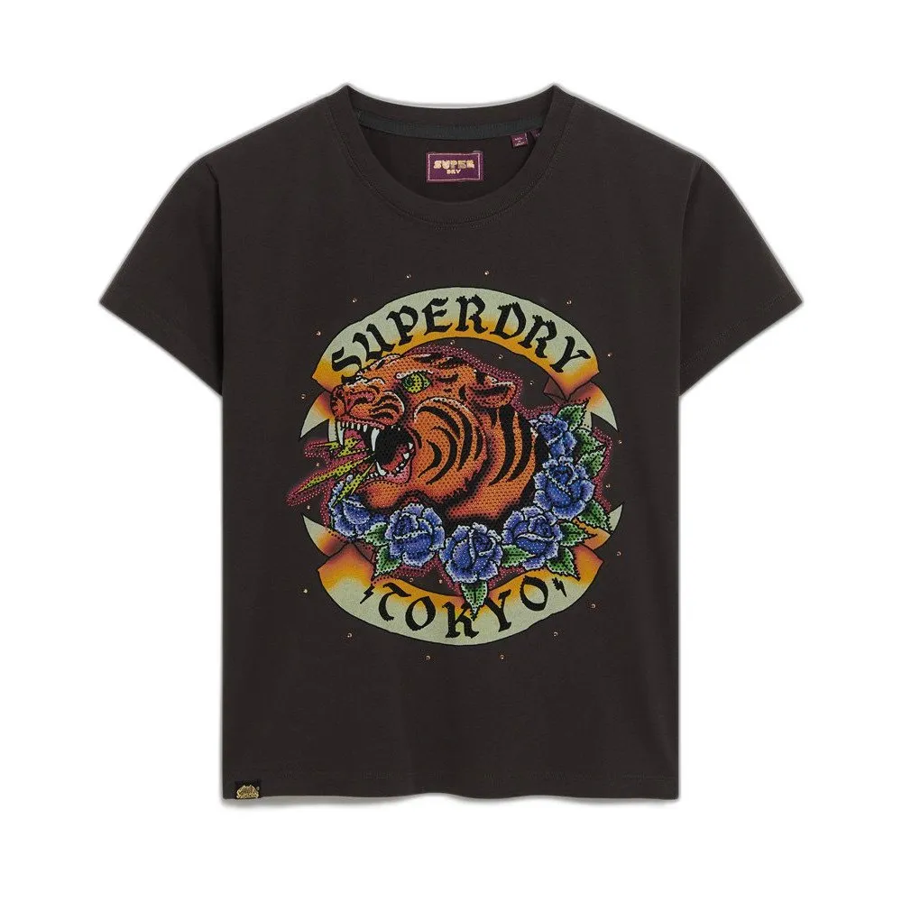 Superdry Tattoo Rhinestone Fitted short sleeve T-shirt