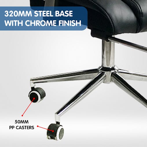 NNEDPE Faux Leather High Back Reclining Executive Office Chair w/ Stool Black