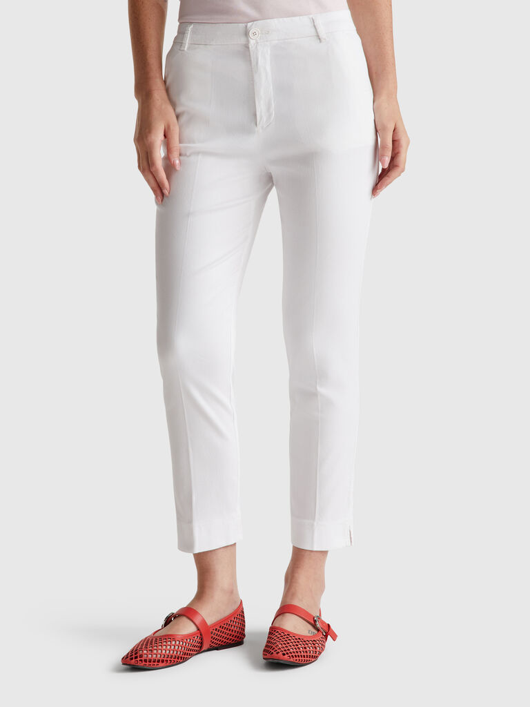 Cropped chinos in stretch cotton