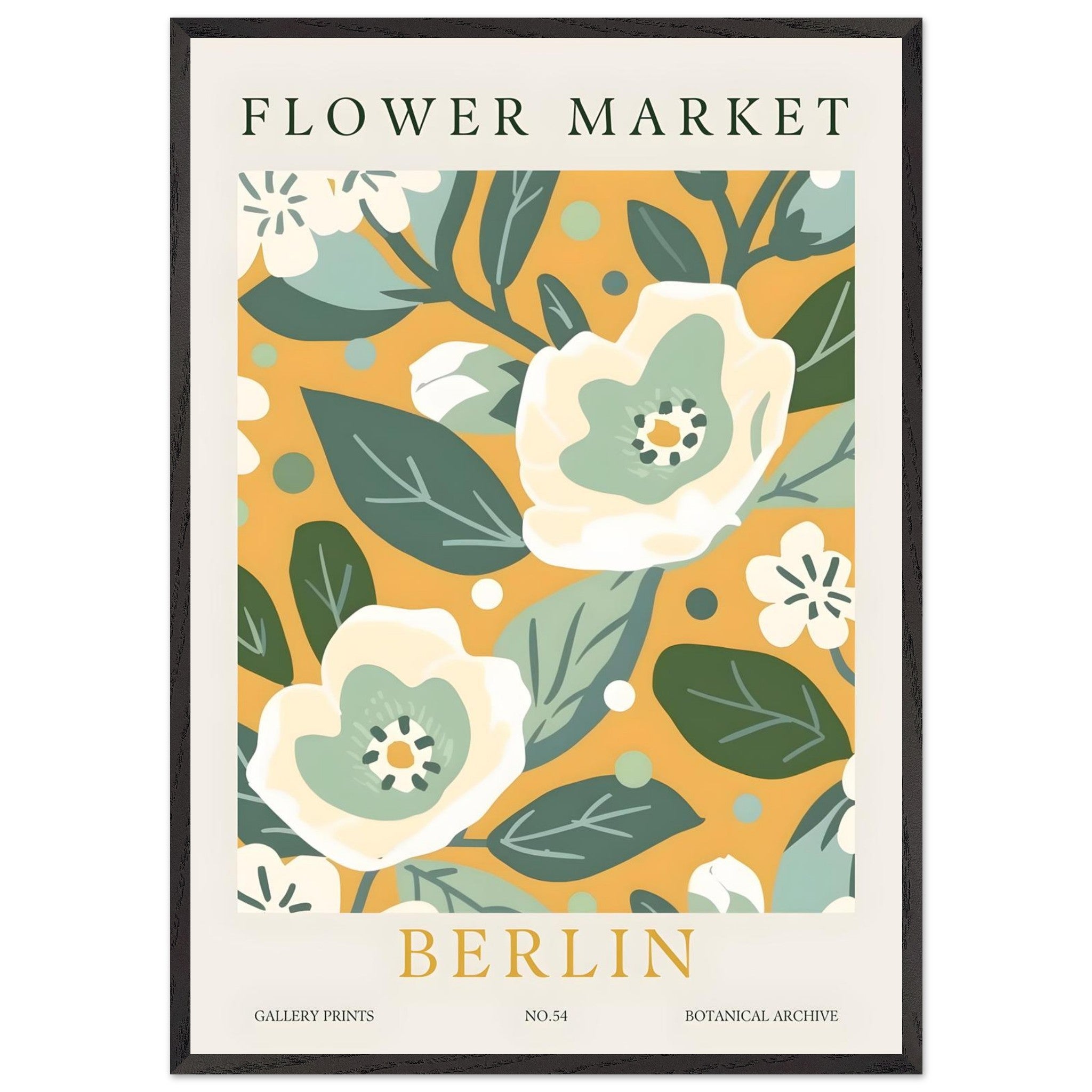 Artfulprints Poster met Lijst Flower market - Porto  - 70x100 cm - Meerkleurig