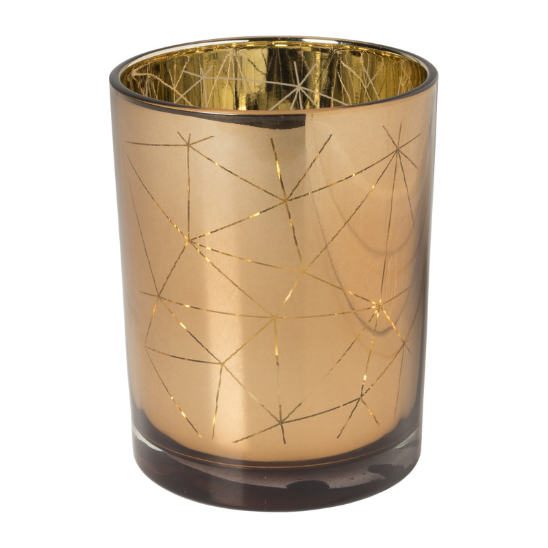 Theelichthouder - diverse kleuren - &Oslash;10x12.5 cm