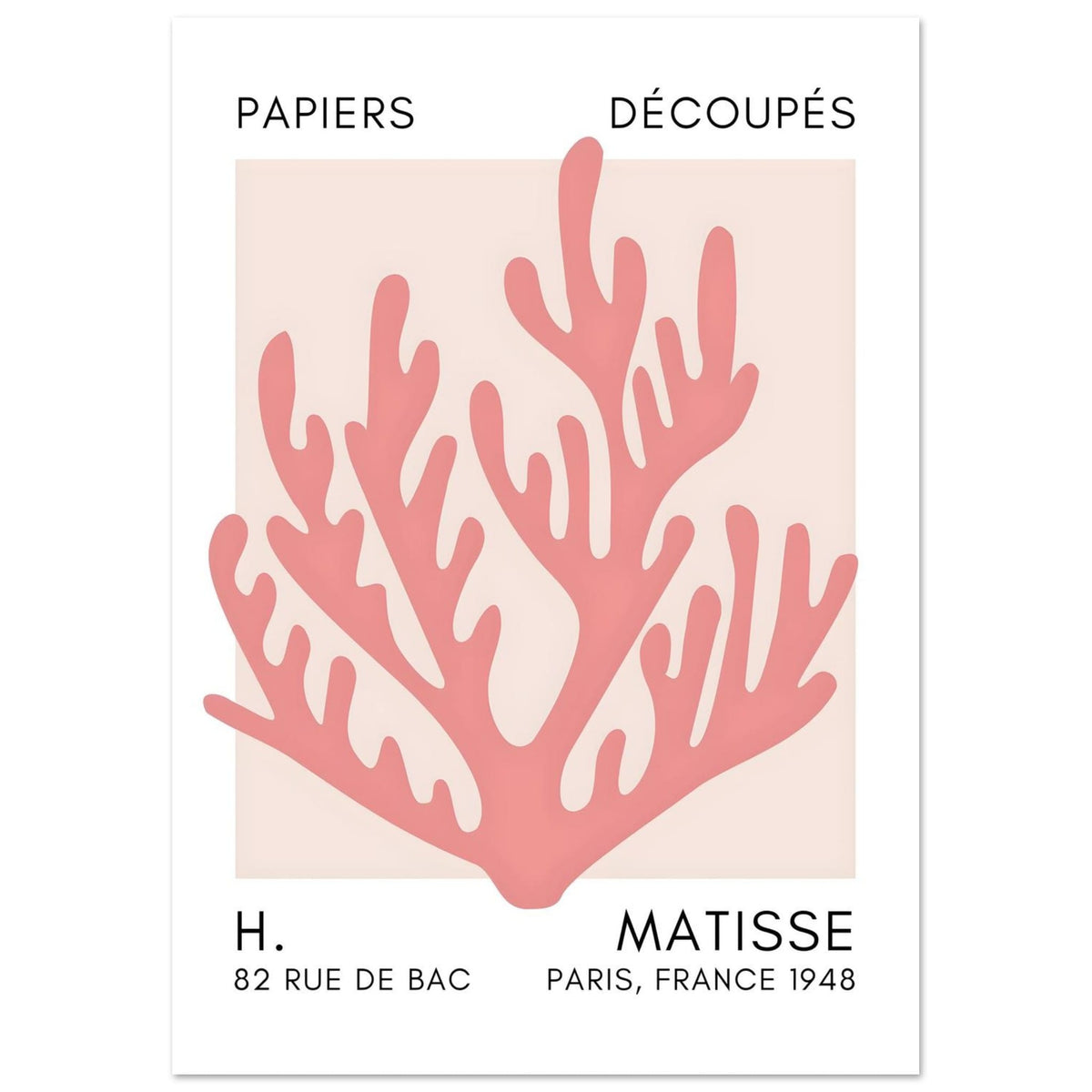 Artfulprints Poster Matisse – Coral harmony taupe  - A4 21x29.7 cm - Taupe