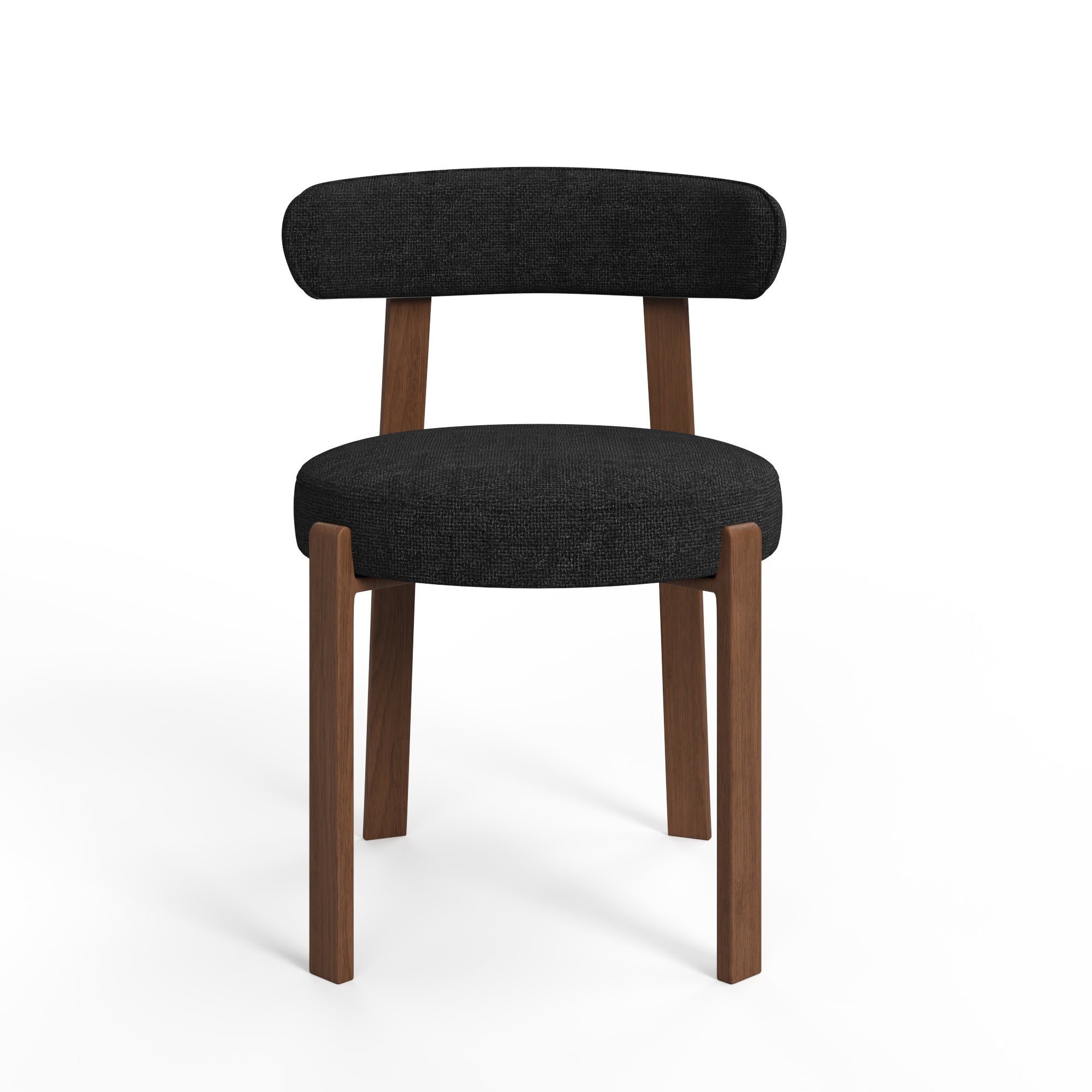 Sia Home - Set van 2 stoelen JUNA - chenille fluweel zwart 51cm