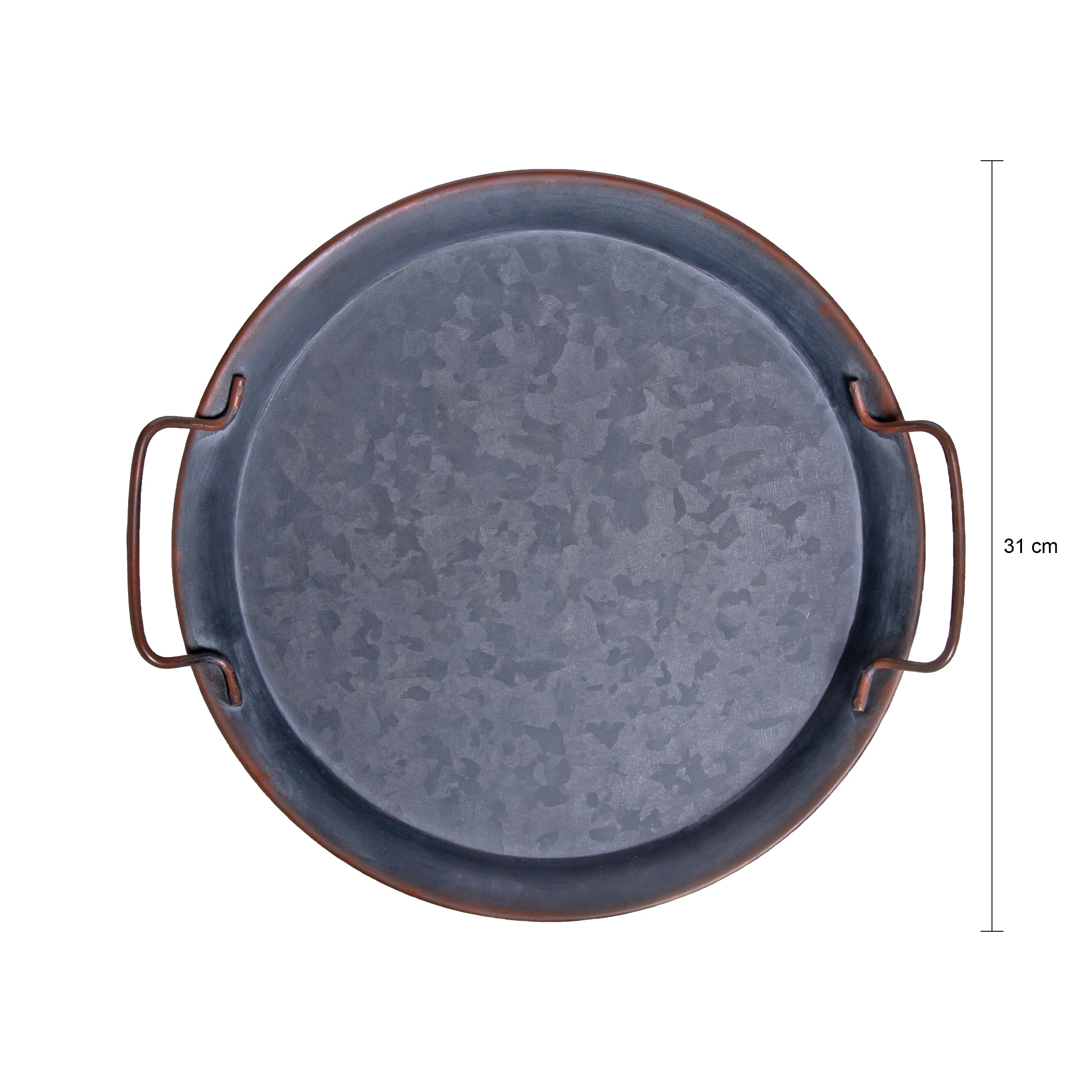 QUVIO Dienblad vintage met handvaten metaal - 30 CM