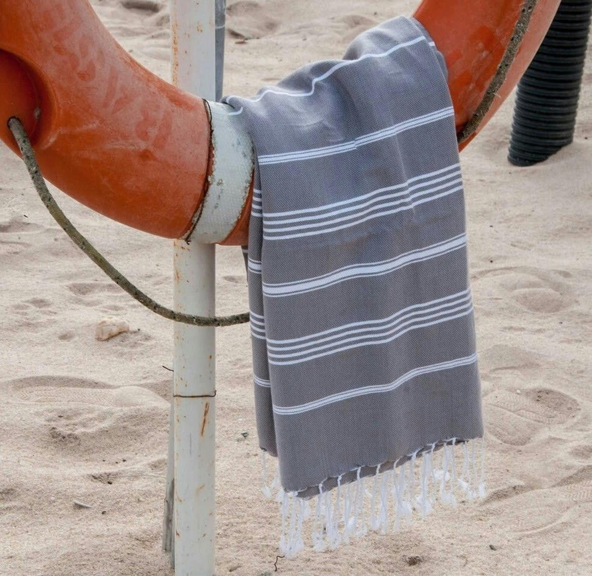 MYKONOS - Fouta coton  100x200 gris moyen