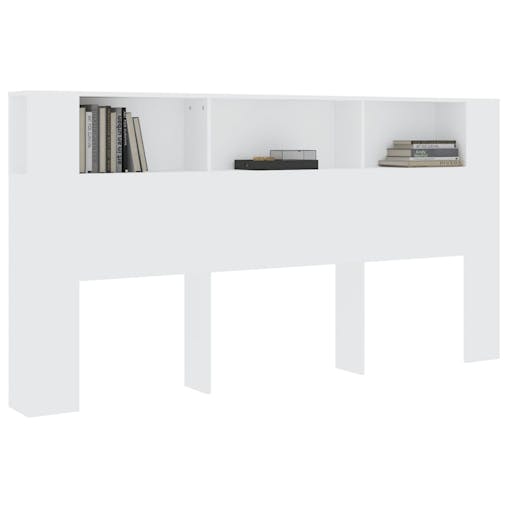 NNEVL Headboard Cabinet White 200x18.5x104.5 cm