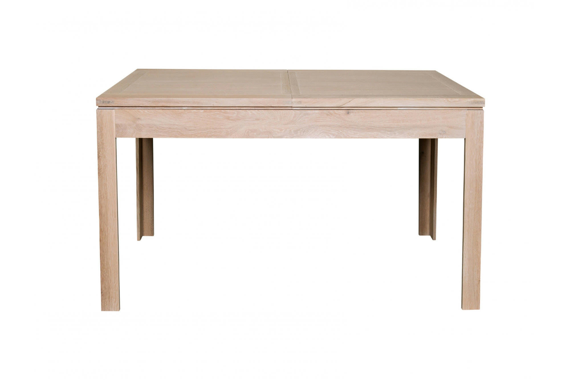 BOSTON - Table carrée extensible en chêne blanchi L140/200