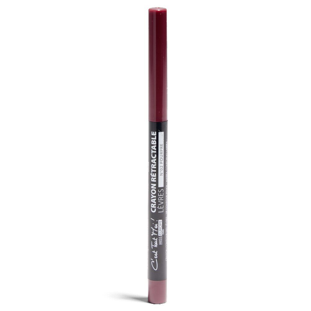 Crayon à lèvres rétractable N°02 pourpre