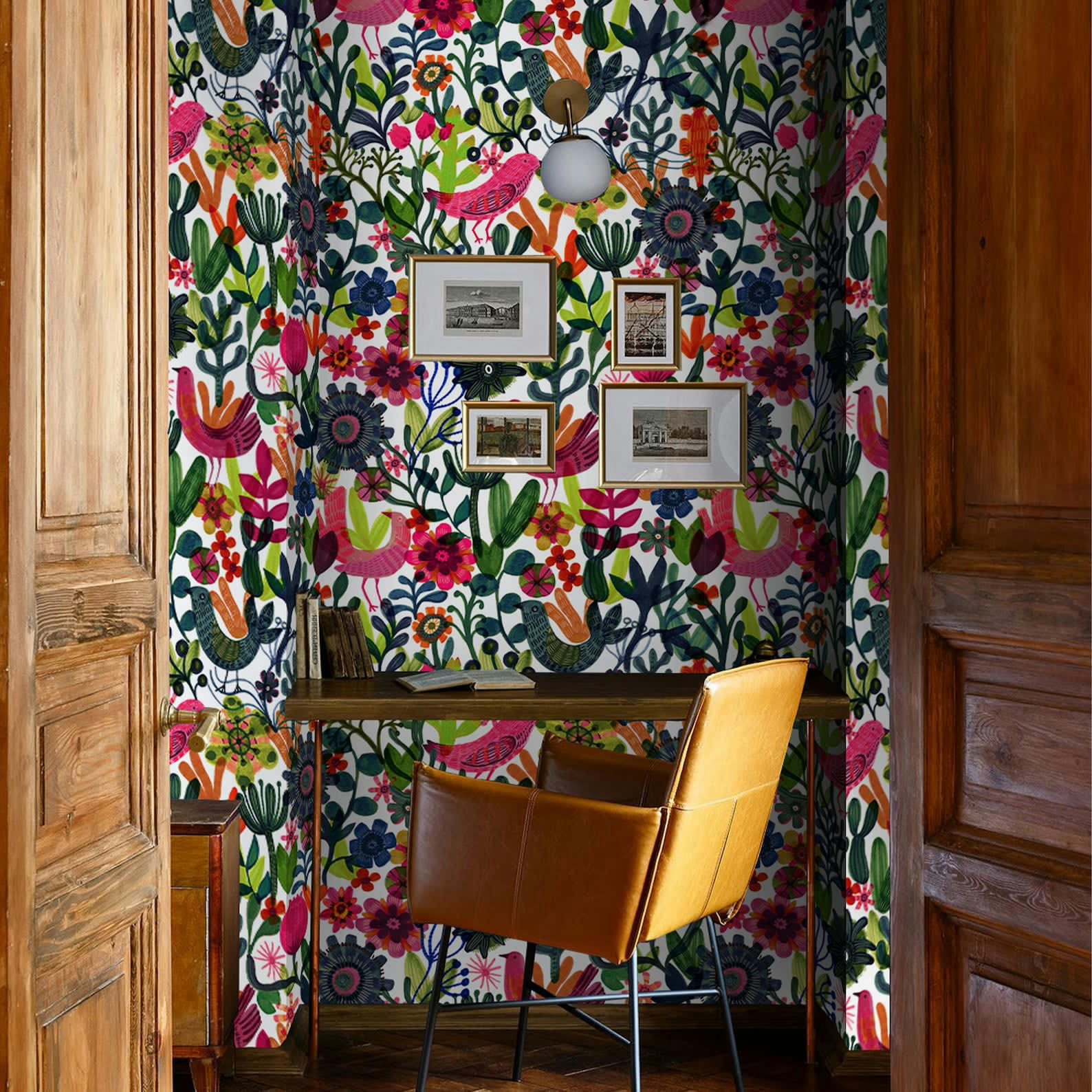 ARTISTICHE - Papier Peint Botanique avec des Oiseaux 250x200 cm