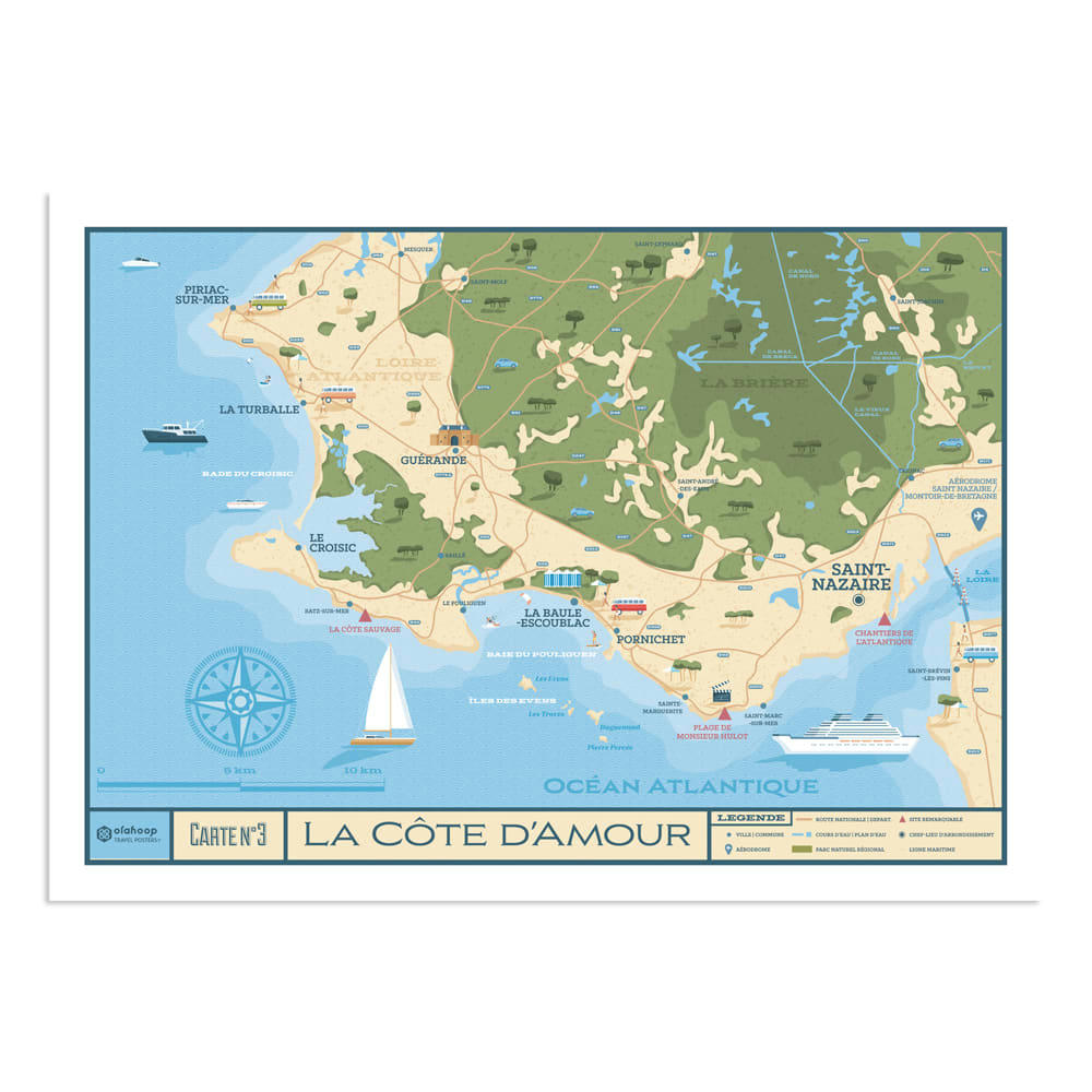 - Affiche Côte d'Amour  30x40 cm