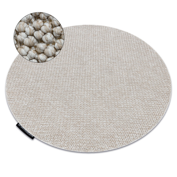 Dywan CASABLANCA LOOP beż pętelkowy, miękki koło 80 cm