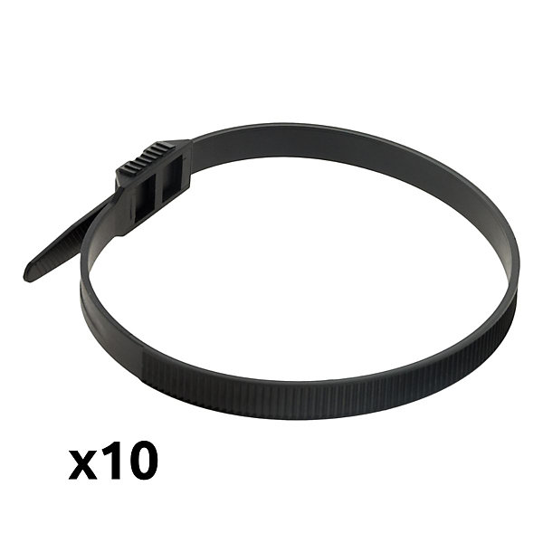 Lot de 10 colliers de câblage 9x 260mm - Noir - Zenitech
