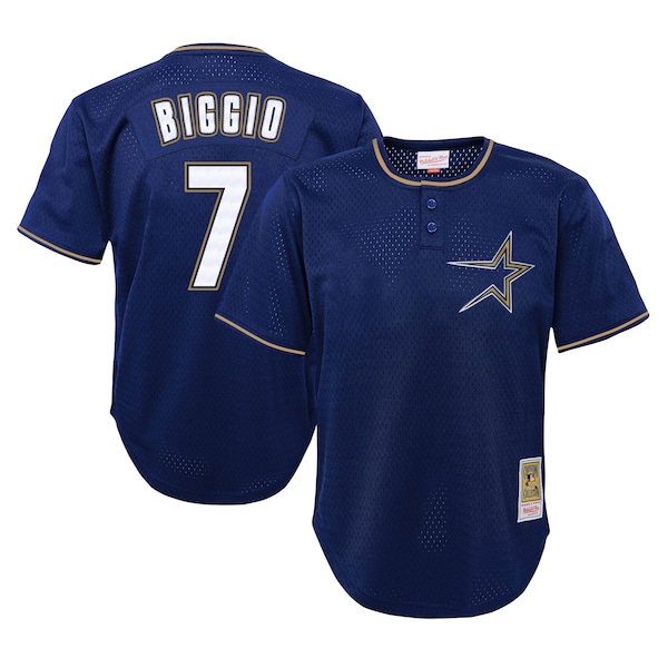 Craig Biggio Houston Astros Youth Cooperstown Collection Mesh Batting Practice Jersey - Navy
