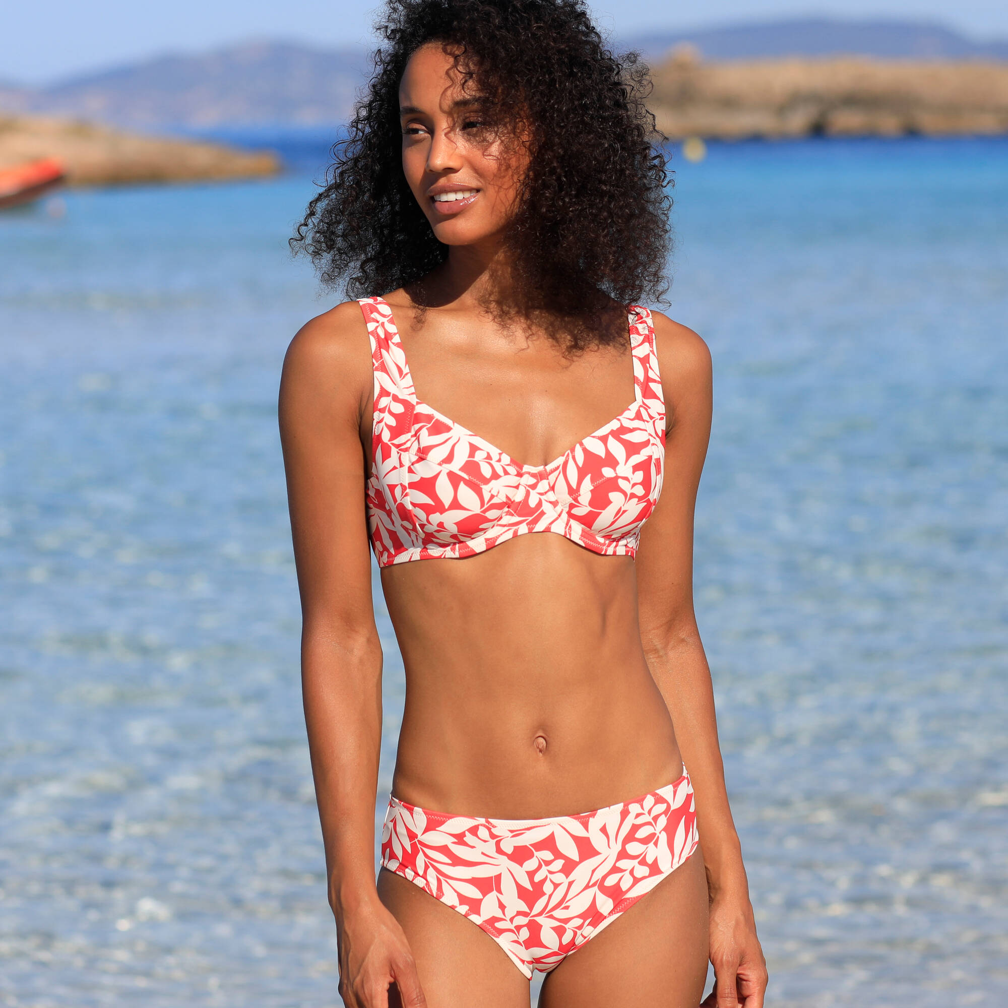 Bas de maillot de bain forme midi imprimé Linao