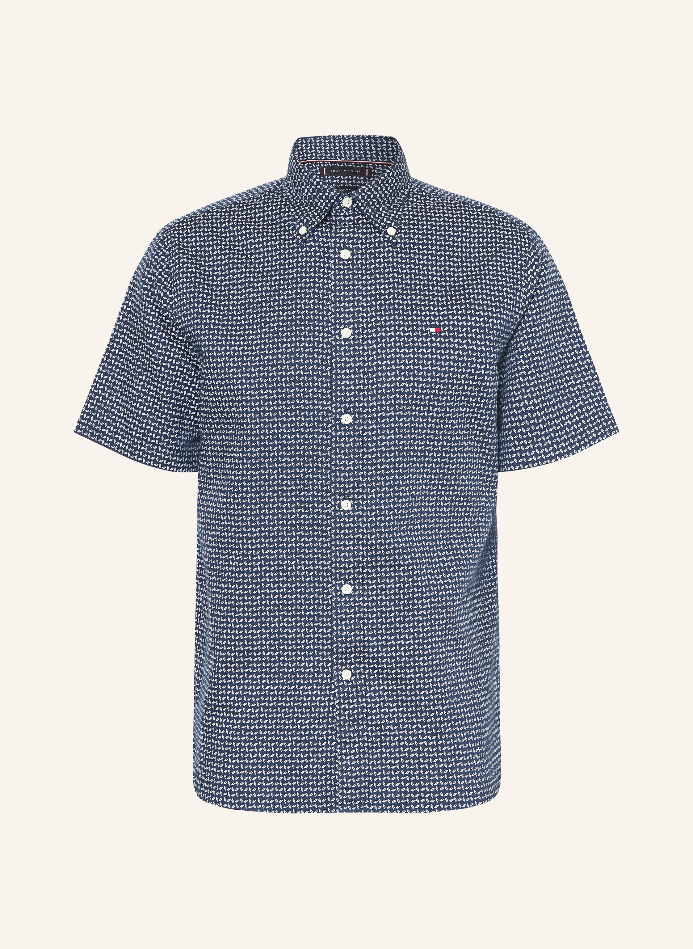 TOMMY HILFIGER Kurzarm-Hemd Regular Fit mit Leinen