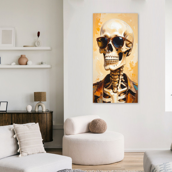 Feeby Obraz do pokoju młodzieżowego, Czaszka w okularach 40x80