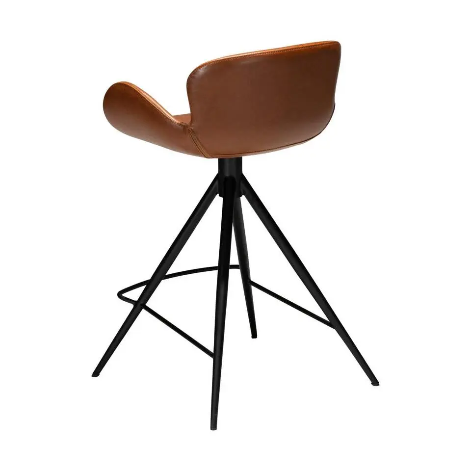 Hioshop Gaia Dan-Form counterstoel met armleuningen PU-kunstleer lichtbruin