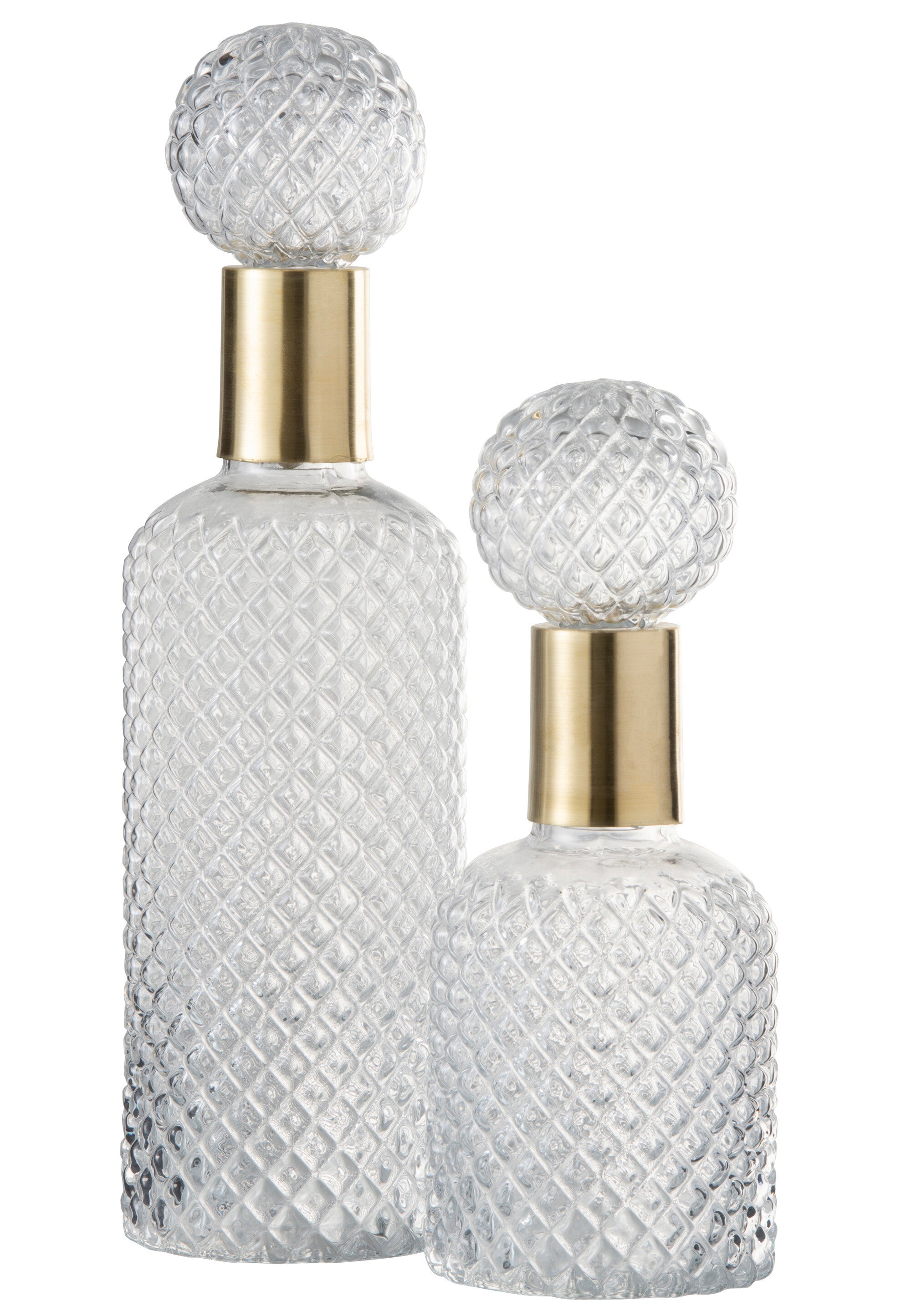 J-Line decoratie fles   stop Relief - glas - transparant - large