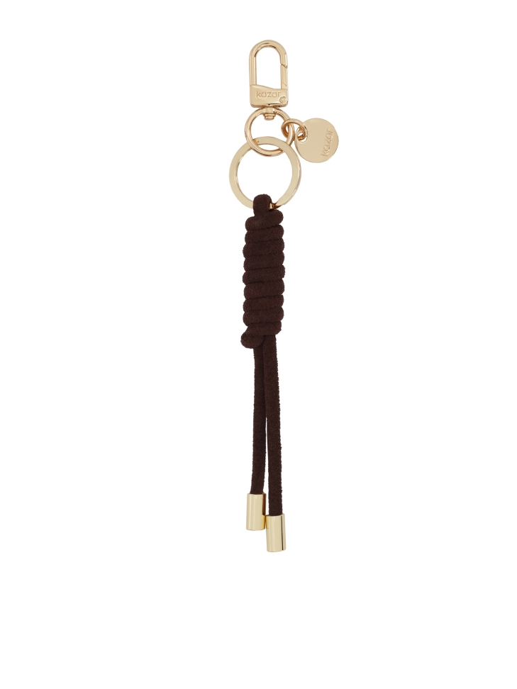 Brown key ring with a decorative knot