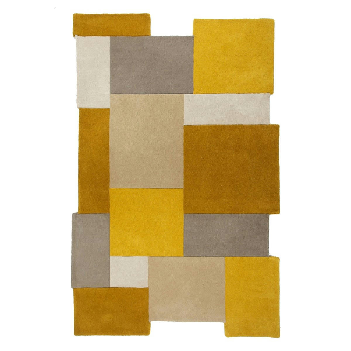 ARTY - Tapis design en Laine Jaune moutarde 200x290 cm