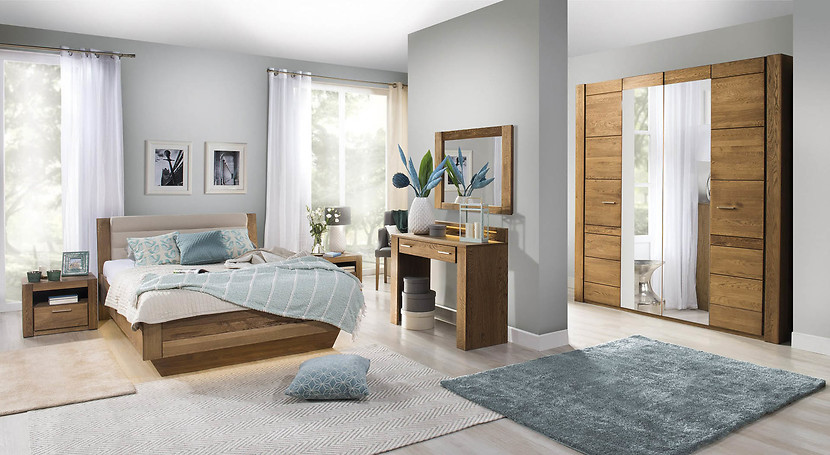 Łóżko Velvet B-76 160x200 masyw dąb rustical/nordic 101