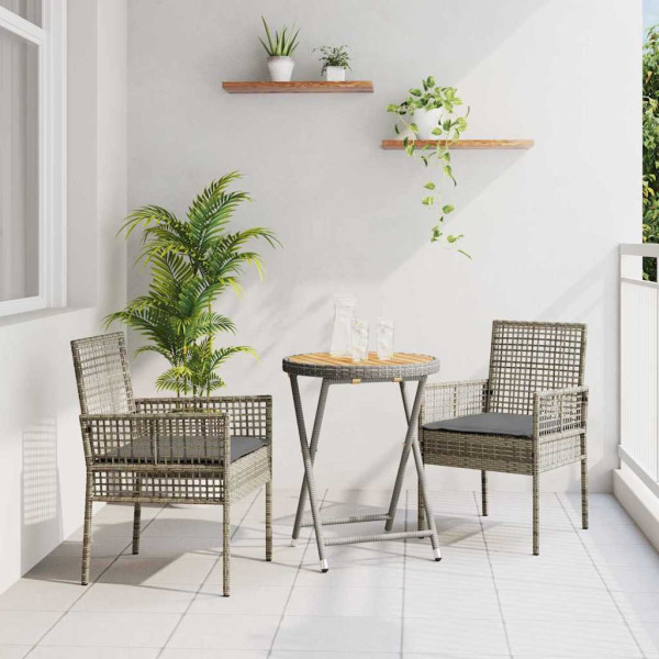 Zestaw Mebli Ogrodowych Bistro Stół Krzesła Rattan Poduszki Na Taras