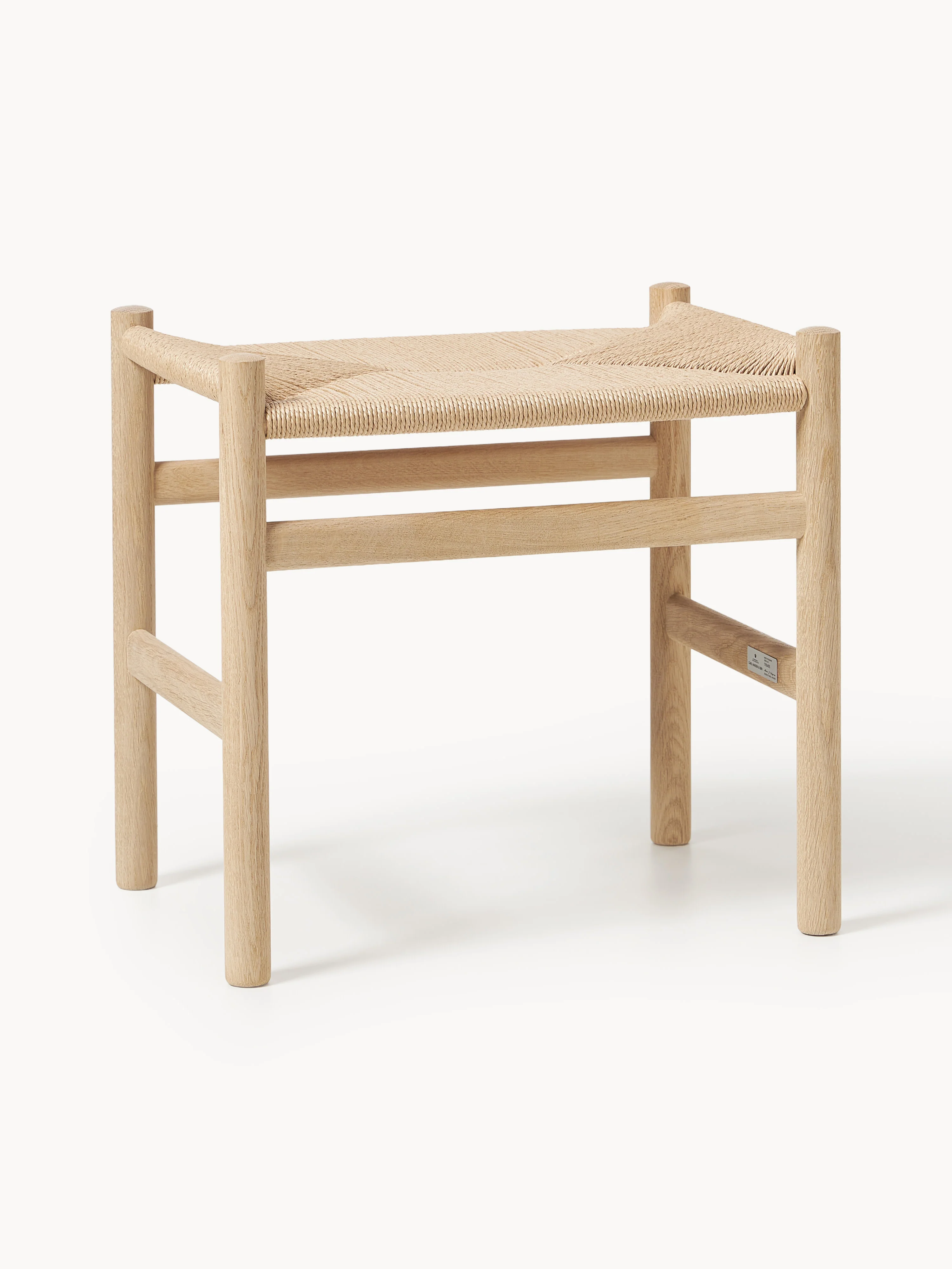 Hocker CH53 mit handgeflochtener Sitzfläche