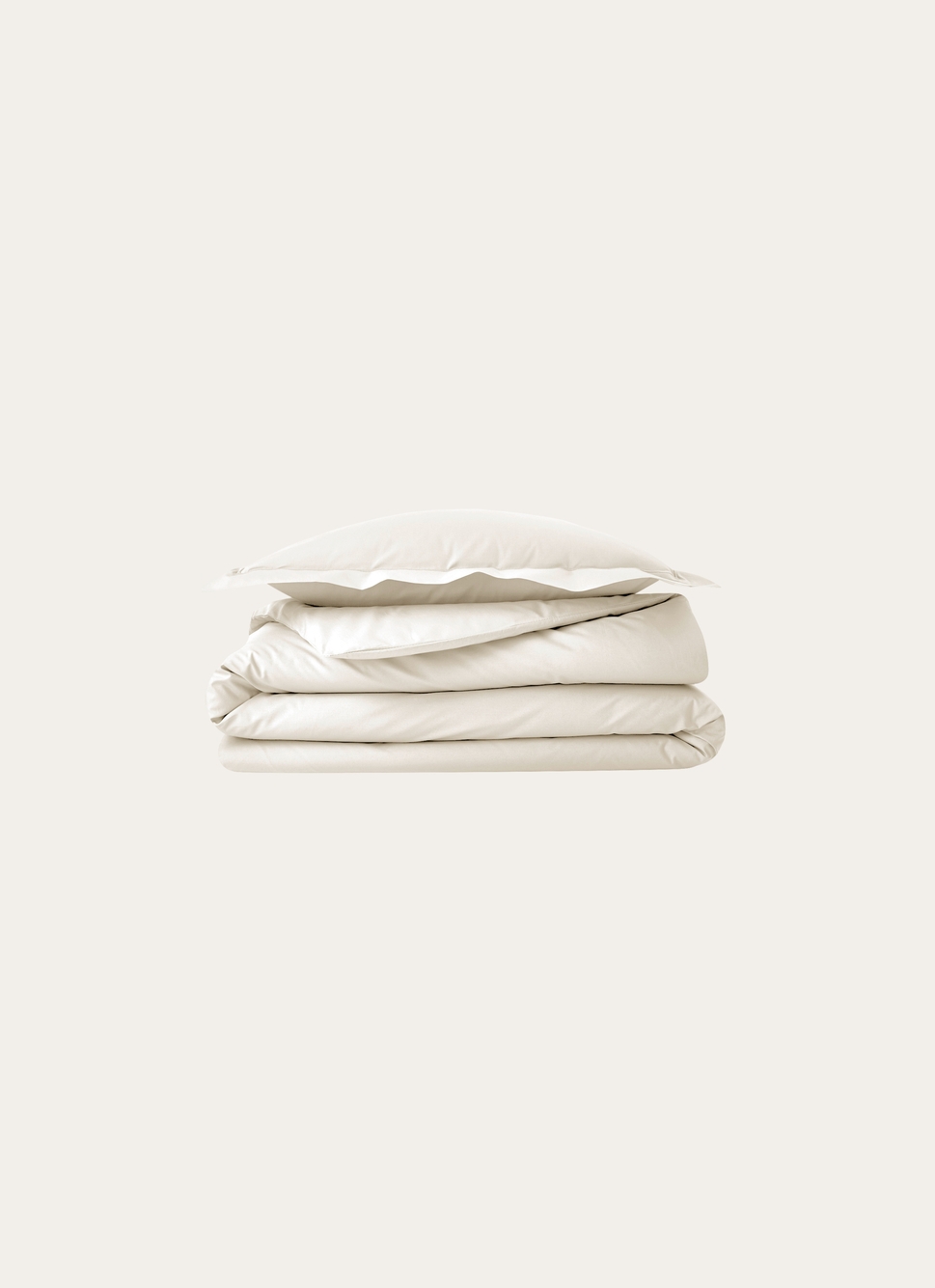 HOUSSE DE COUETTE UNIE EN PERCALE DE COTON ECRU