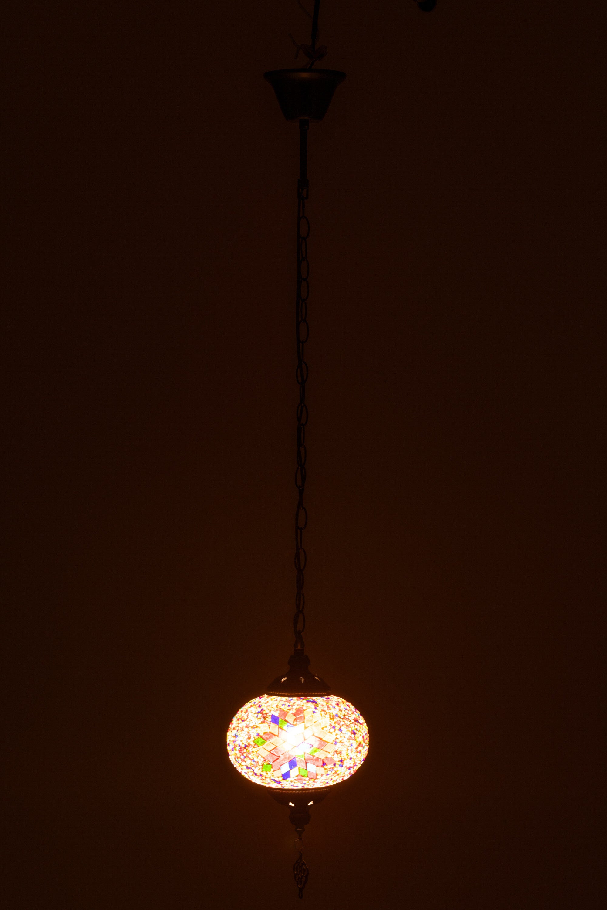 J-Line lamp Mozaiek Hangend - glas/metaal - oranje - small