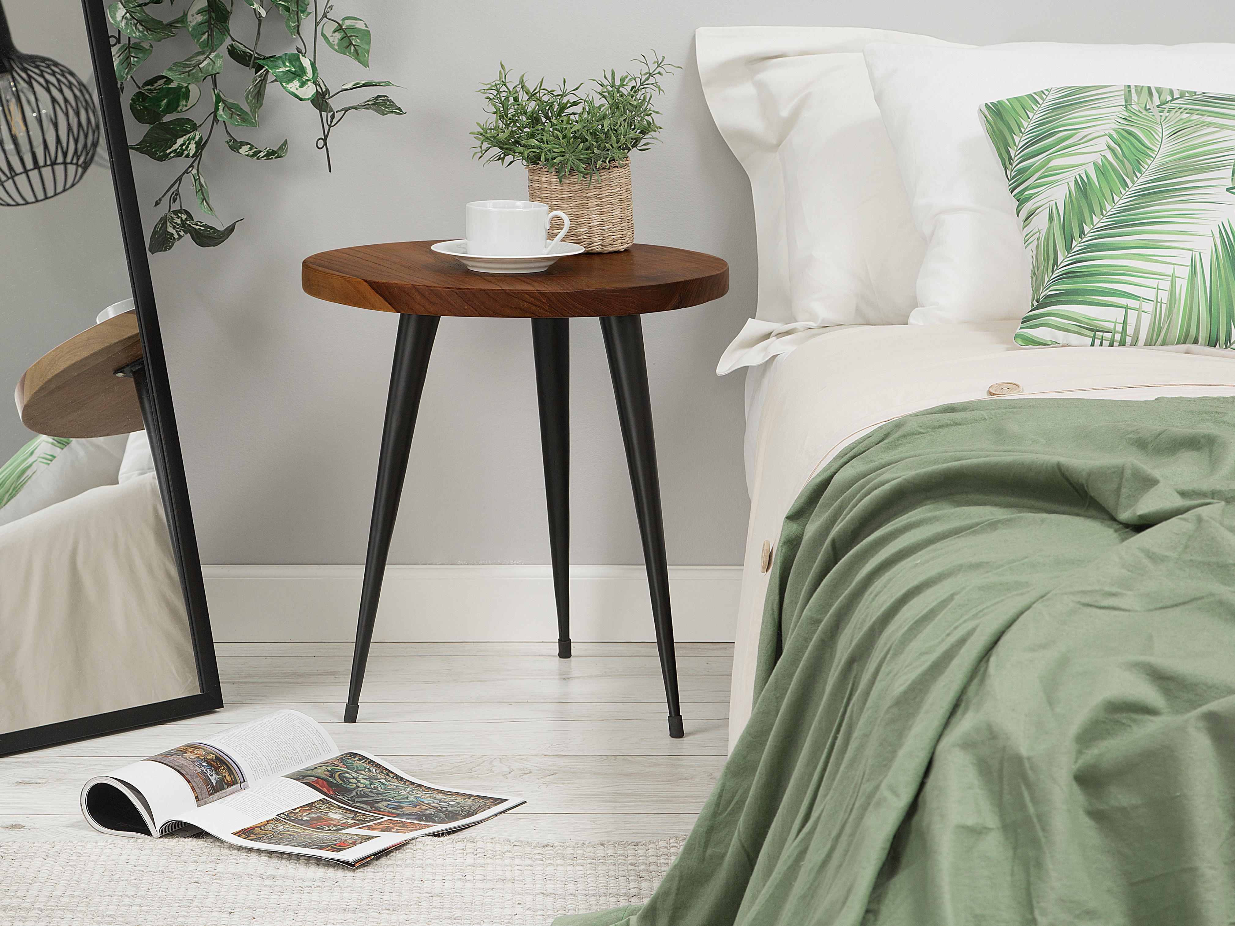 Side Table DETAH Teak Wood Dark Brown