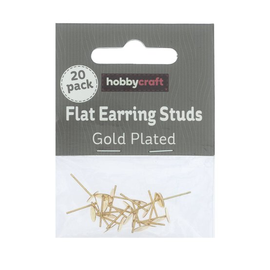 Gold Plated Midi Flat Stud 20 Pack