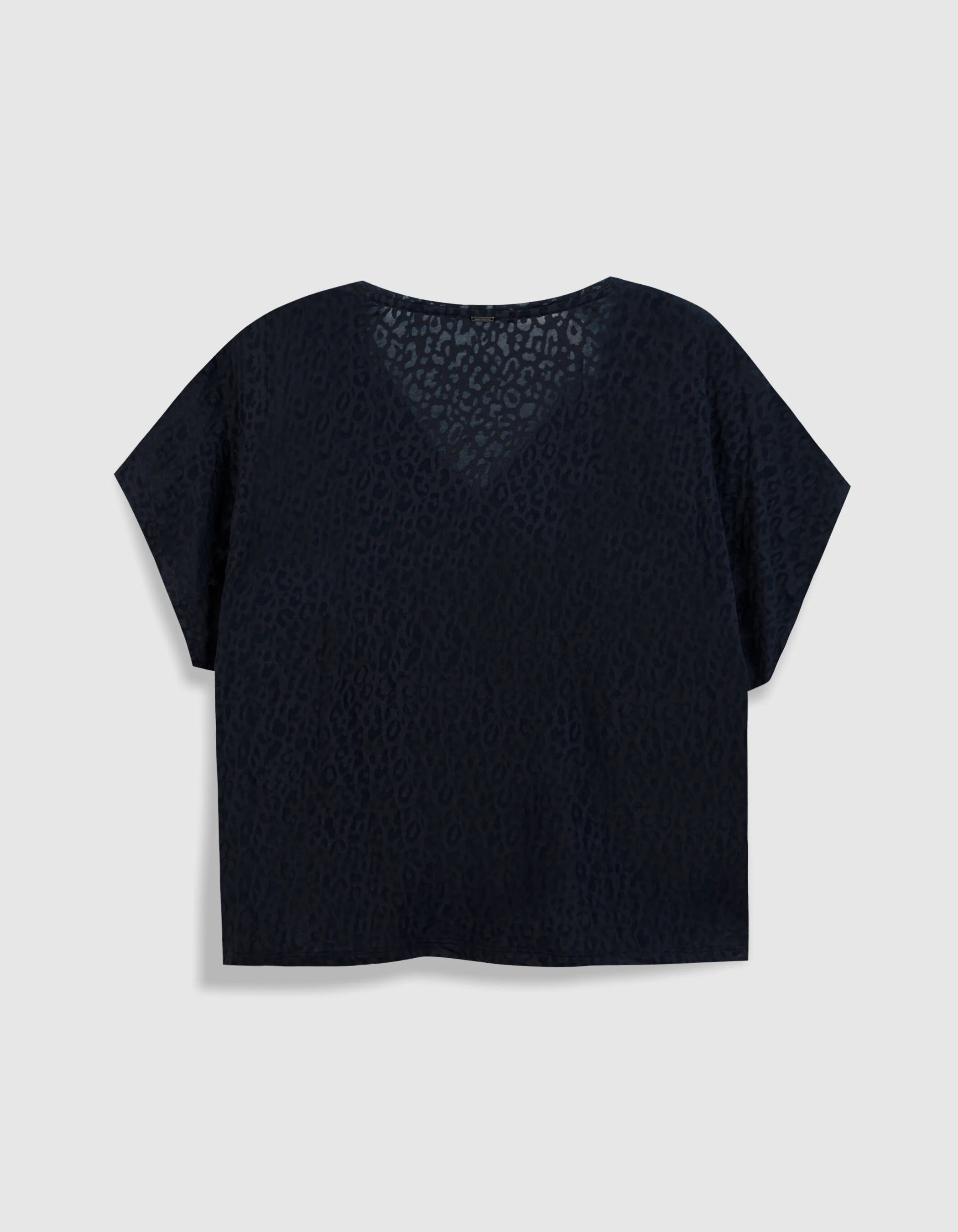 Tee-shirt loose marine imprimé léopard Femme