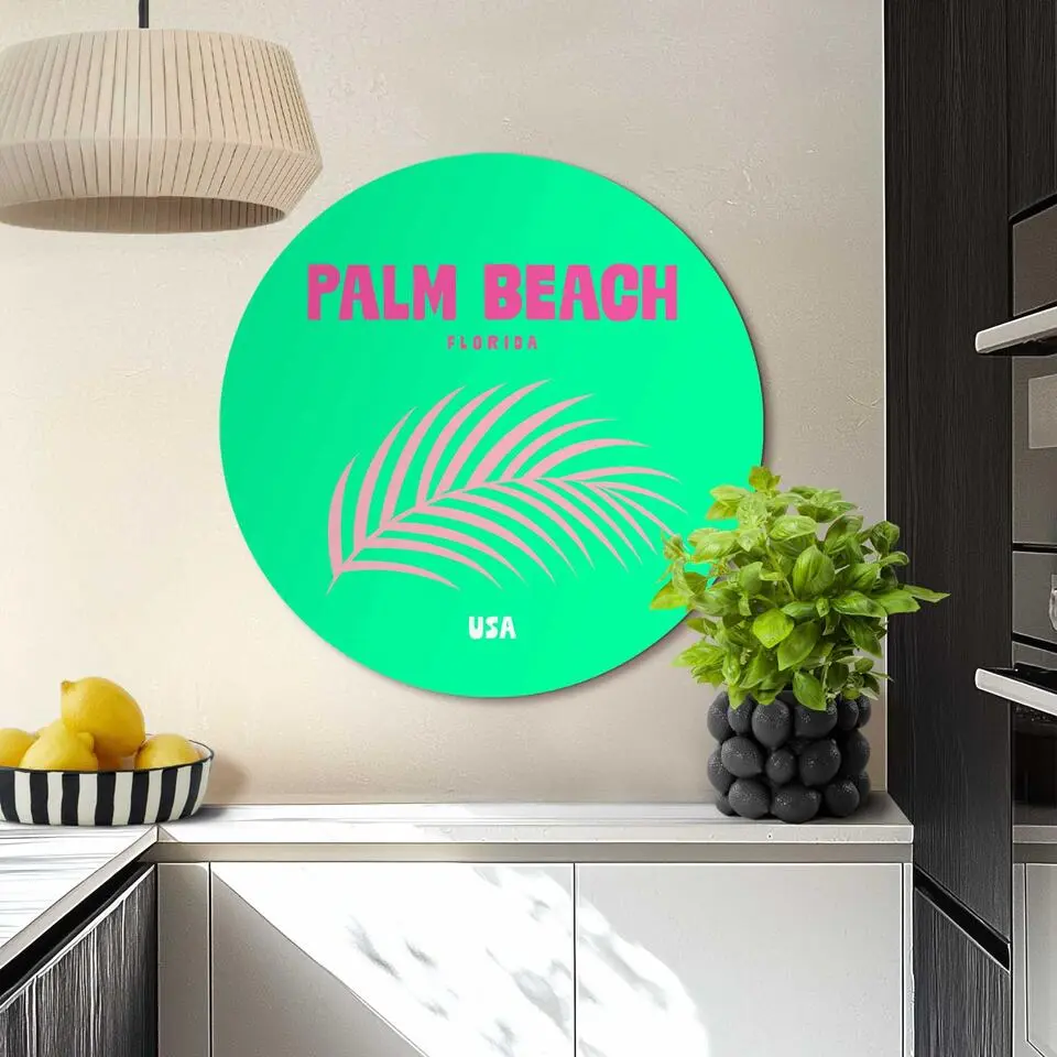 Glasschilderij Florida - &Oslash; 70 - Groen