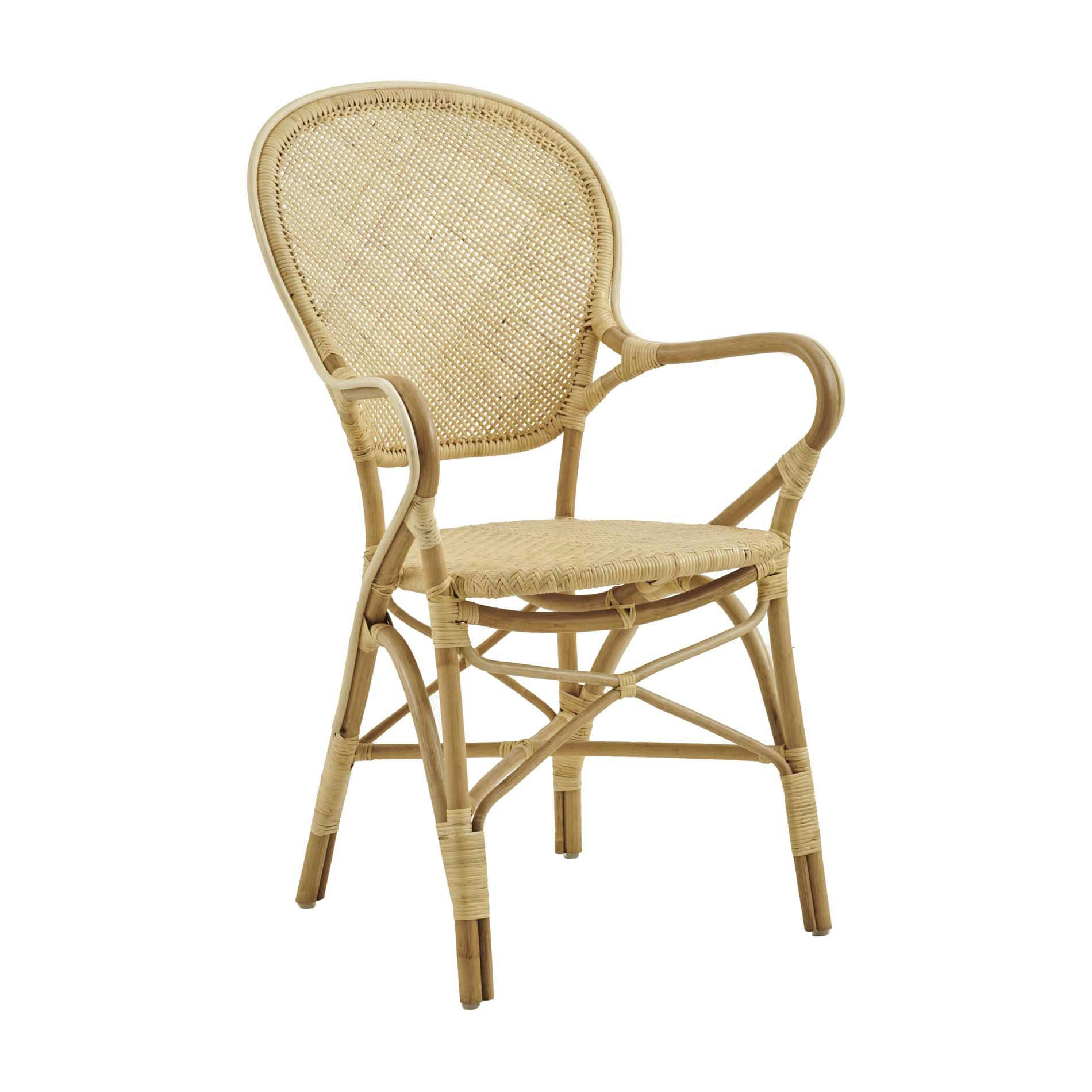 ROSSINI - Fauteuil repas empilable en rotin naturel