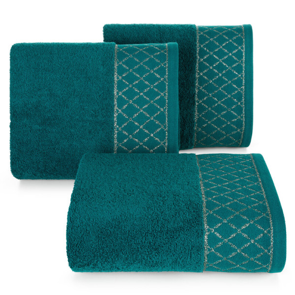 Ręcznik Layla 70x140 turkusowy ciemny 500 g/m2 frotte bawełniany