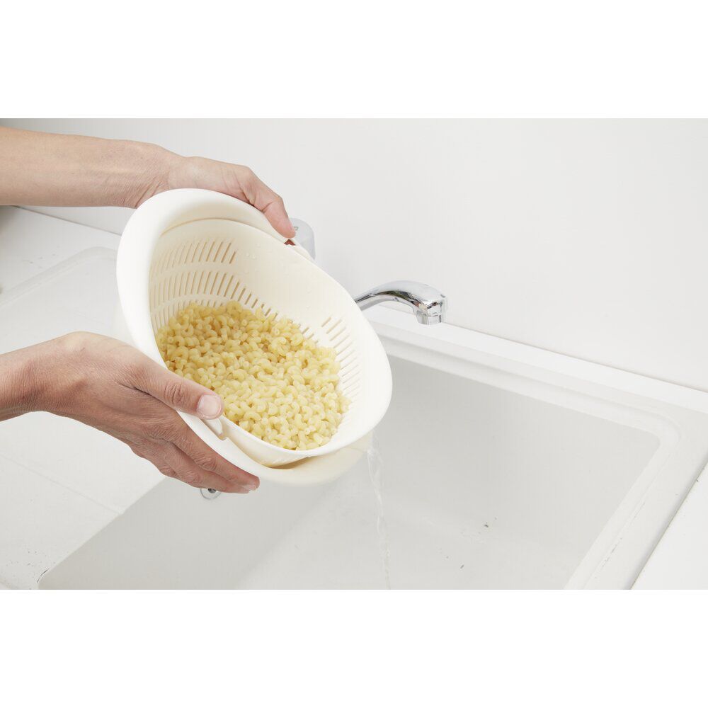 Panier égouttoir rotatif double couche 2en1 blanc Ø23xH10,5cm