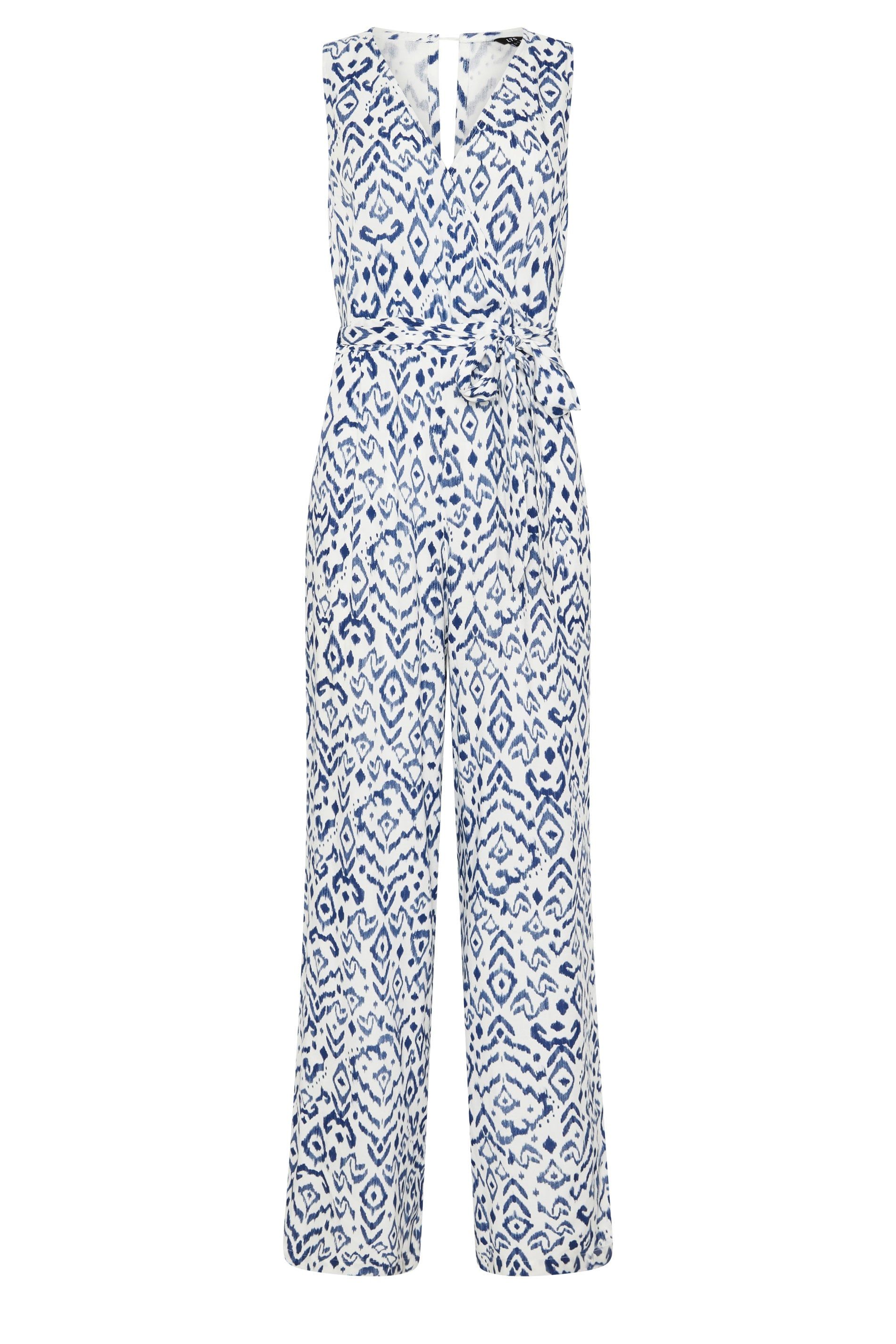 Long Tall Sally Tall Ikat Belted Jumpsuit