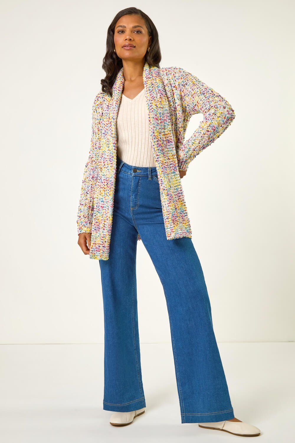 Roman Soft Knit Nep Longline Cardigan