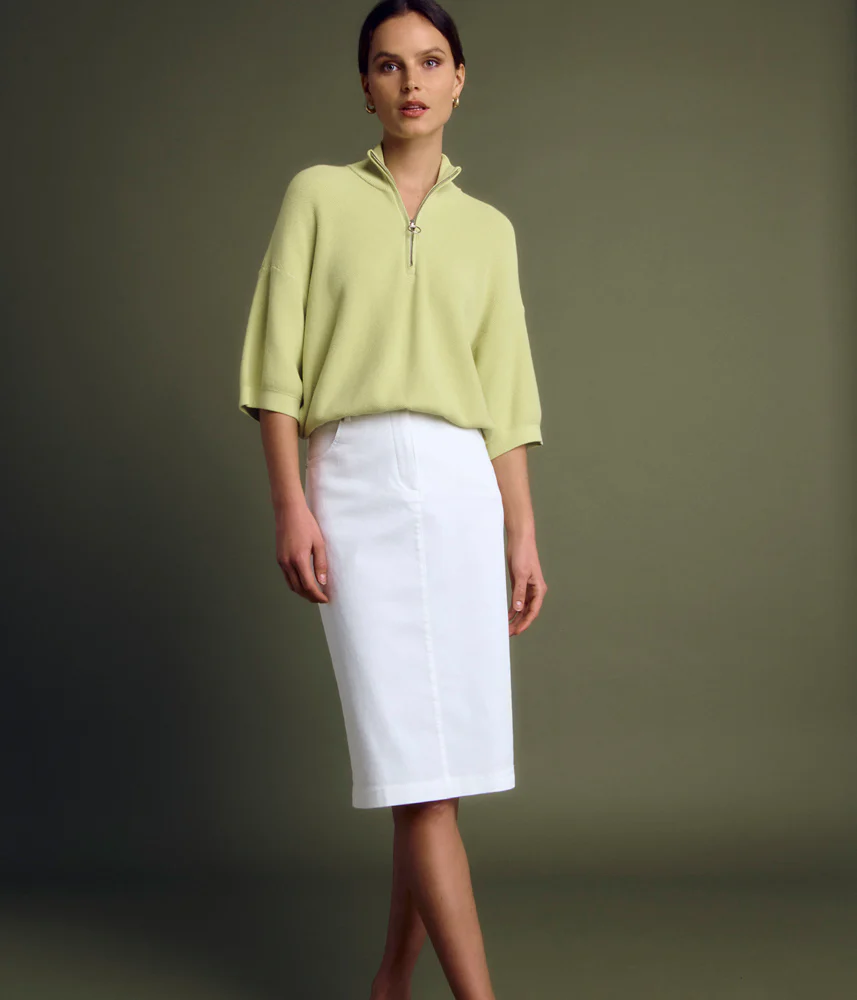 Jupe droite en coton stretch JILO/85333/003