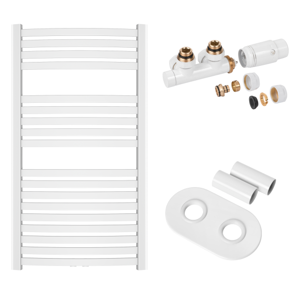 Grzejnik łazienkowy biały 540x1000 mm 446 W Invena DUOPLEX