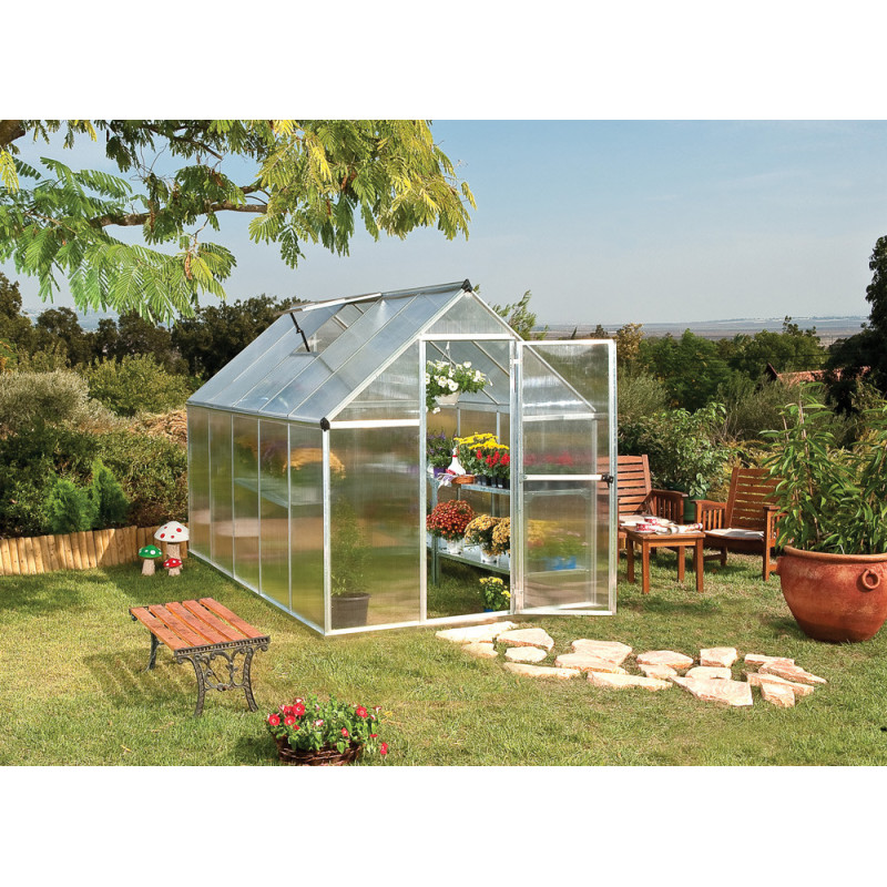 Serre en polycarbonate Mythos argentée 5,4 m² CANOPIA