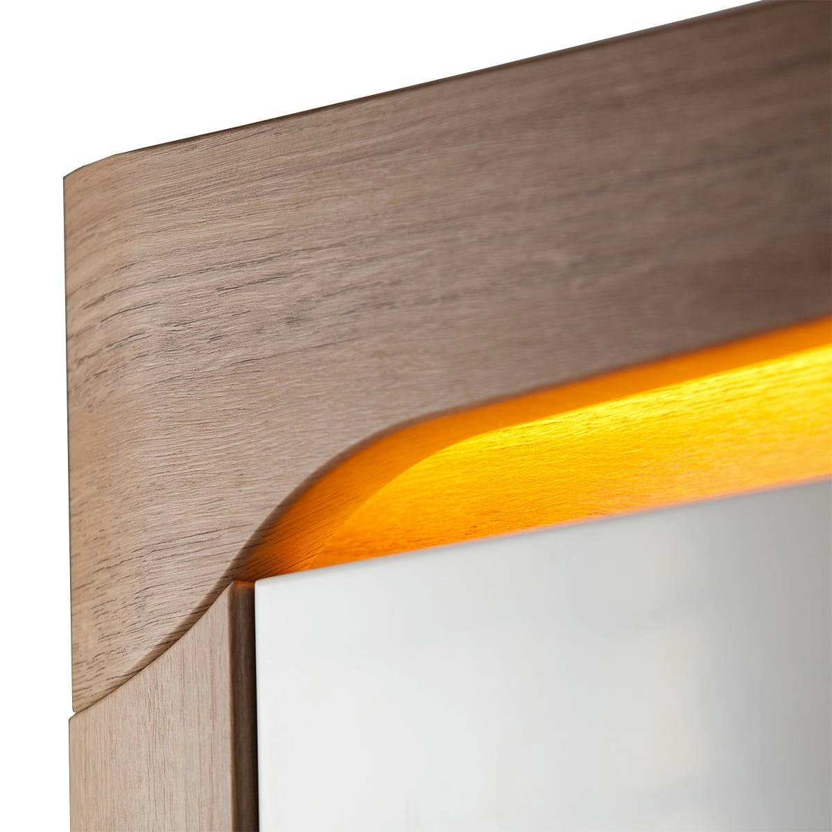 - Armoire 2 portes LED inclus stratifiés blanc et naturel