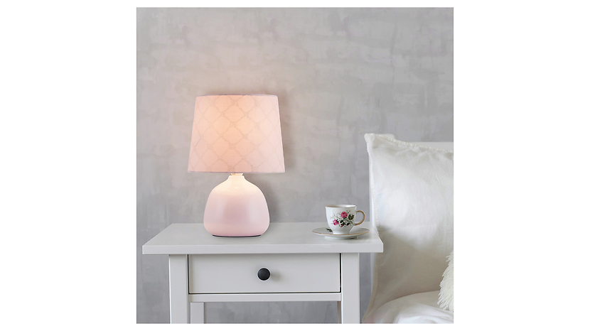 Lampa stołowa Ellie ceramiczna różowa