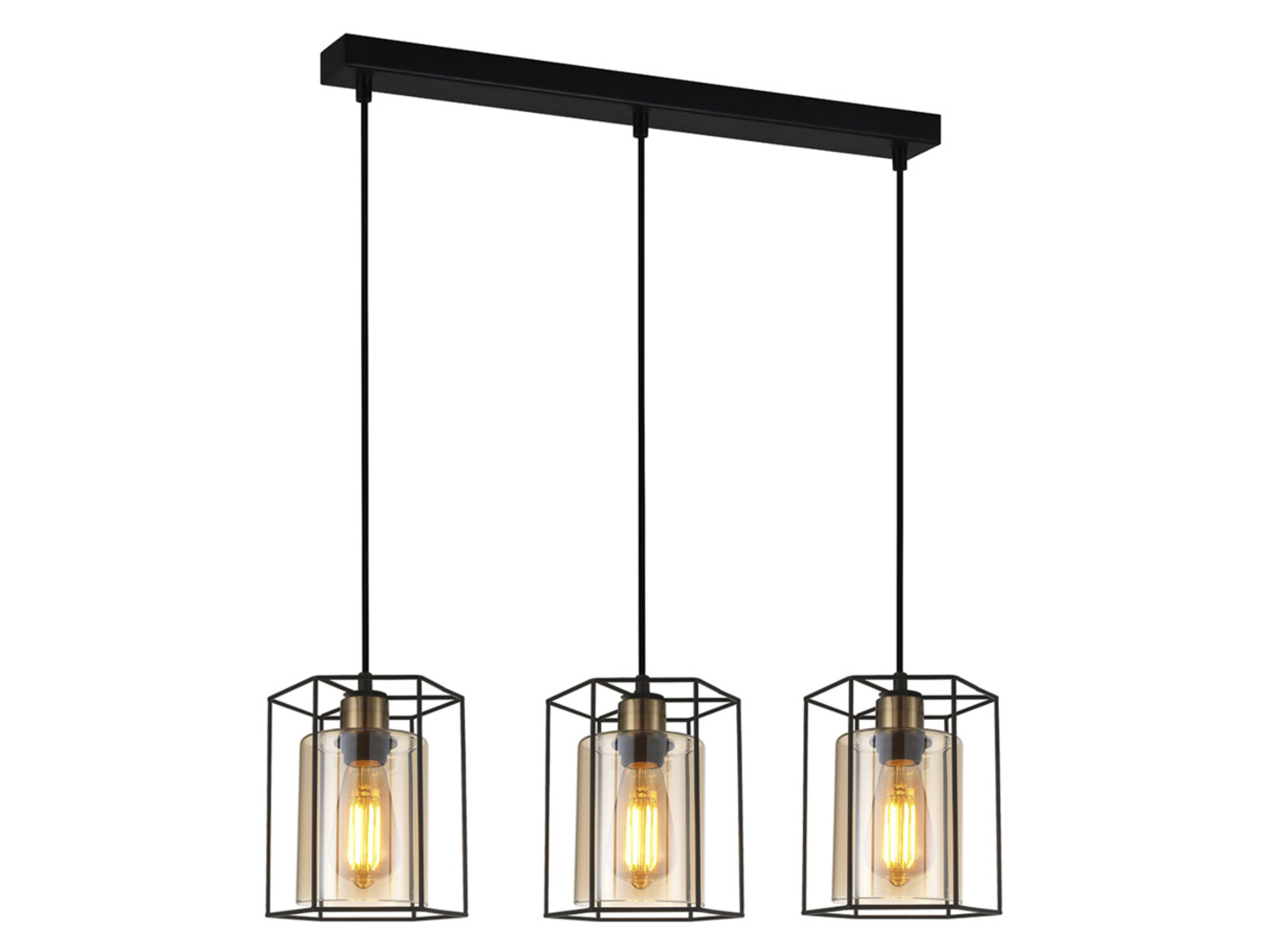 Lampa wisząca Kalula3-punktowa 77 cm stalowa czarna