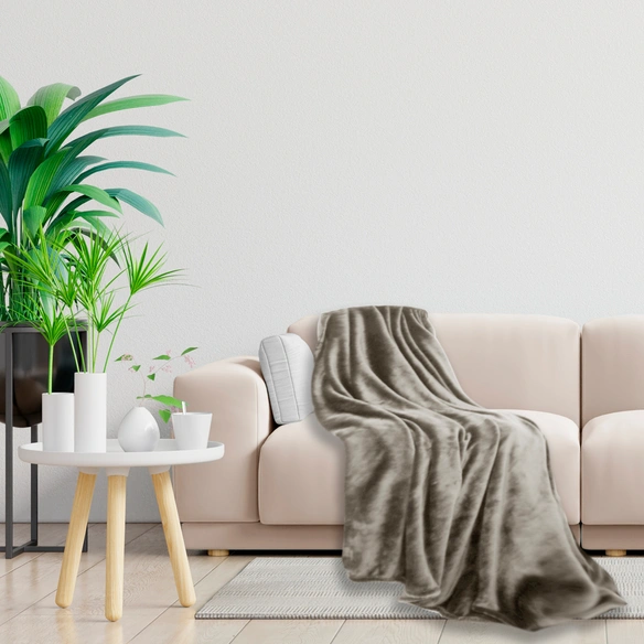 Kuscheldecke, 200 x 200 cm, Polyester, creme beige